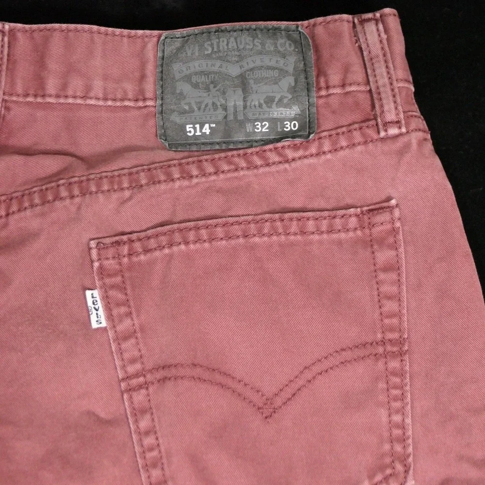 Levis Mens 514 Jeans 32x30 Red Faded Americana Gorpcore Streetwear Straight Leg